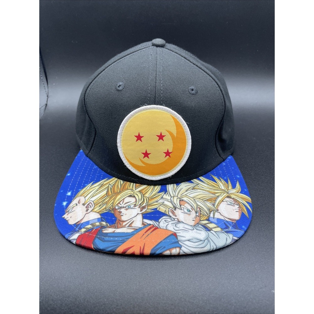 Dragon Ball Z Anime 4 Star Dragon Ball Halftone Goku Gohan Precurve Snapback Hat